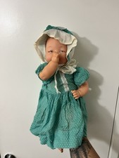 Vintage Ideal THUMBELINA Baby Doll 18" Vinyl  Cloth Moving Head Works Tested