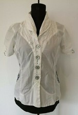 Elisa Cavaletti White Embellished Embroidered Shirt Blouse Size L