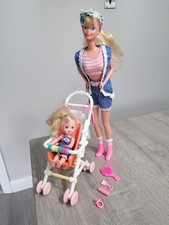 Vintage Strolling Fun Barbie and Shelly Doll Pram Buggy Accessories Stroller