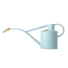Haws Metal Watering Cans 1 L 165-2-DEB Classic Can Duck Egg Blue Rowley Ripple
