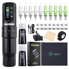 Dragonhawk Wireless Tattoo Kit Rotary Pen 2.4-4.2mm Stroke Machine Cartridge Ink