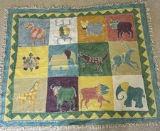 African Animal Batik Wall Hanging from Zambia