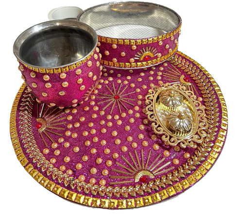 Karwa chauth pooja thali set - chauth,