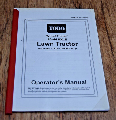Toro lawn tractor manual - toro,