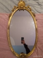 Vintage Guilt Oval Wall Mirror