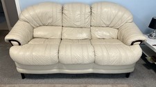X2 Cream Leather Sofas