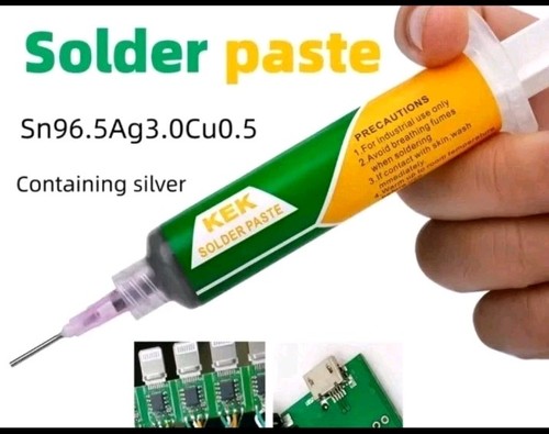 Silver solder syringe paste - silver,