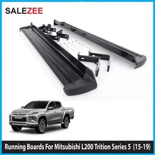 BLACK RUNNING BOARD SIDE STEPS RAILS FOR MITSUBISHI L200 TRITON SERIES 5 15-19