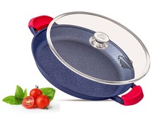 Paella Pan Non Stick With Lid – Authentic Spanish Cooking, Induction Ready 32cm