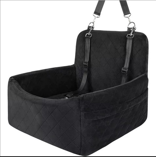 Black quilted dog car - quilted,