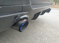 2 BLUE & BLACK CARBON FIBRE AKRAPOVIC EXHAUST TIPS 4” BMW F20 F21 M135i M140i