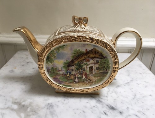 Vintage sadler teapot oval - vintage,