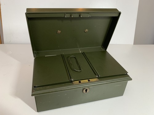 Khaki military style cash box - military,