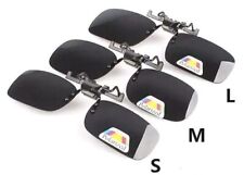 Polarised Clip On Glasses UV400 3 x Sizes Flip Up Driving Cycling Fishing etc...