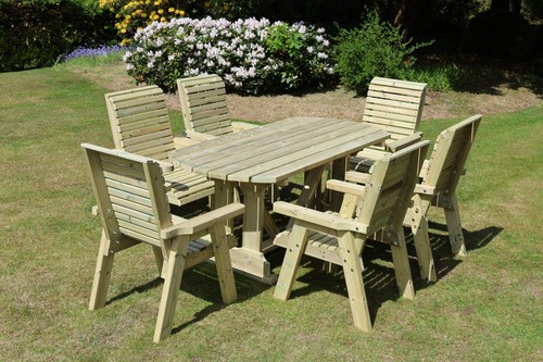 Wooden garden table and - , chairs
