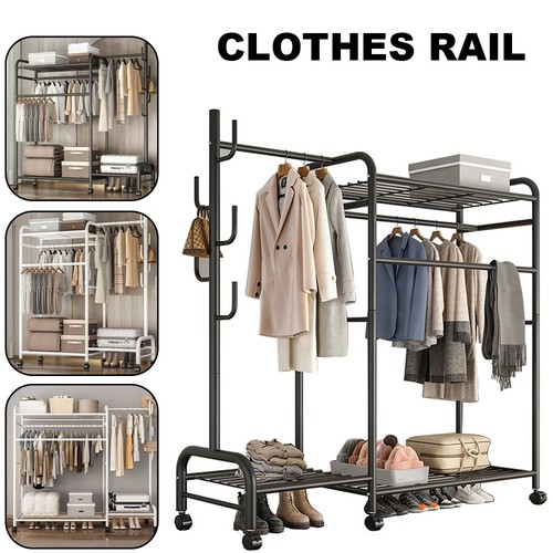 Heavy duty metal double - duty, rail