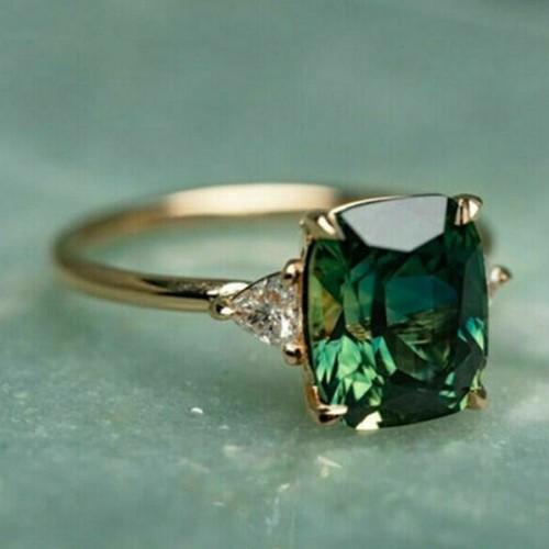 3ct cushion cut green emerald - green,