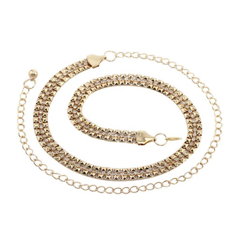 Gold silver waistband metal - silver,