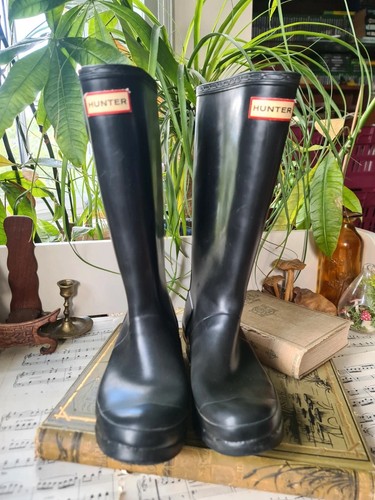 Hunter wellies black rubber - hunter,