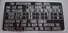 SUZUKI RV125 TYRE PRESSURE