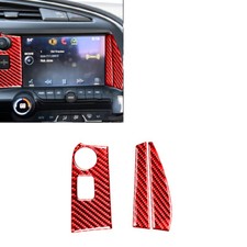 3pcs Red Carbon Fiber GPS Side
