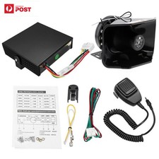 400W 9 Sound Loud Car Warning Alarm Police Fire Siren Horn PA Speaker MIC System