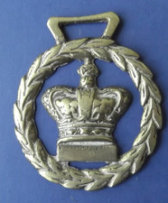 English Brass Horse Harness Medallion - Victorian Style Crown
