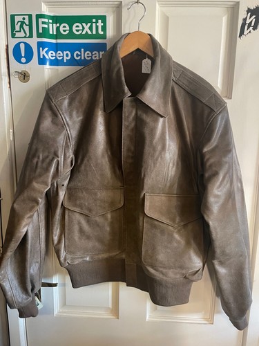 Ww2 leather coat brown - us,