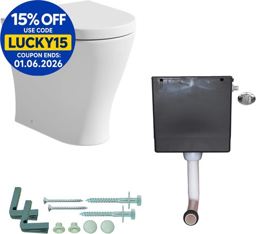 Back wall toilet btw pan - back,