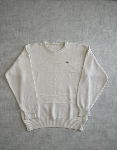 Fila vintage knit jumper - fila, cream