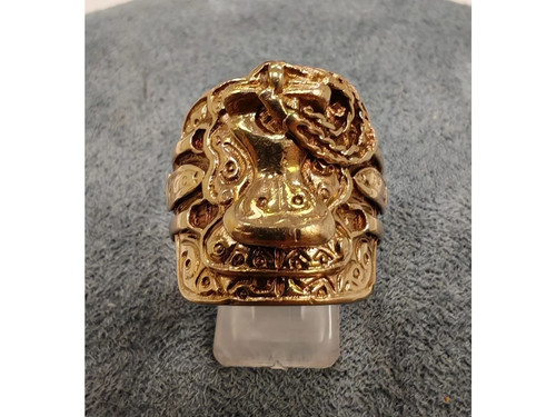 9ct saddle yellow gold ring - saddle,