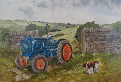 Tractor blank greeting - tractor, card
