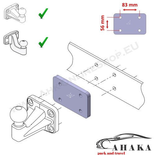 Towbar tow ball spacer block - towbar,