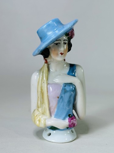 Antique german lady blue - antique, in