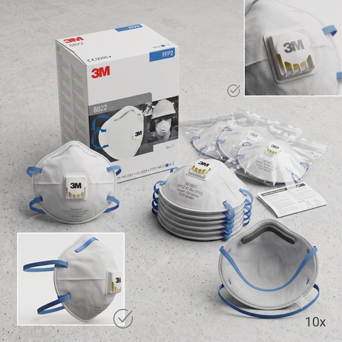 8822 ffp2 valved dust - 8822,