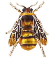 VERY REALISTIC BUMBLE BEE BROOCH INSECT GOLD BLACK LAPEL PIN BROACH v2 UK SELLER