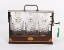 Antique Inlaid Walnut Three