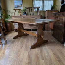 Vintage oak refectory table - vintage,