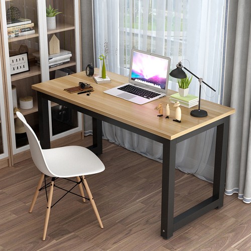Light walnut modern study - light, desk