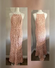 Stunning Blush Lace Mermaid Dress Size 10 From JARLO Excellent Condition.