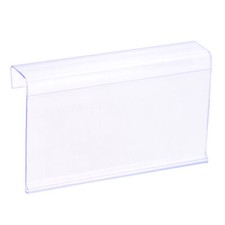 Label Holder L Shape 100x60mm Clear Plastic for Wire Shelf, Pack of 20