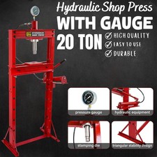 Hydraulic Shop Press 20 Ton Tonne Floor Workshop Garage Jack Pump Pressure Gauge
