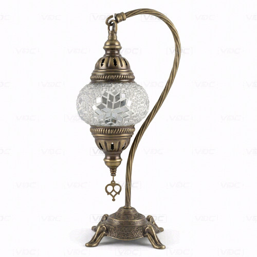 White turkish mosaic table - white,