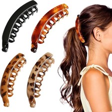 4 Pcs Banana Hair Clips, Large