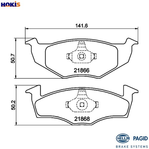 Brake pad set - pad, 8db
