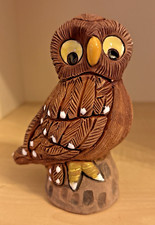 Casals Pottery Brown Owl Figurine Handcrafted Peru