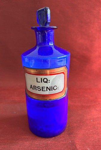 Antique blue glass apothecary - antique,