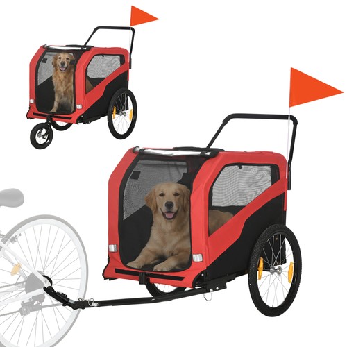 Pawhut dog bike trailer - pawhut, 2
