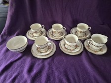 Vuntage 18 Piece Alfred Meakin 1930s Marquis Shape Marigold China TeaSet 5 place