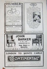 Old Antique Print 1907 Advert